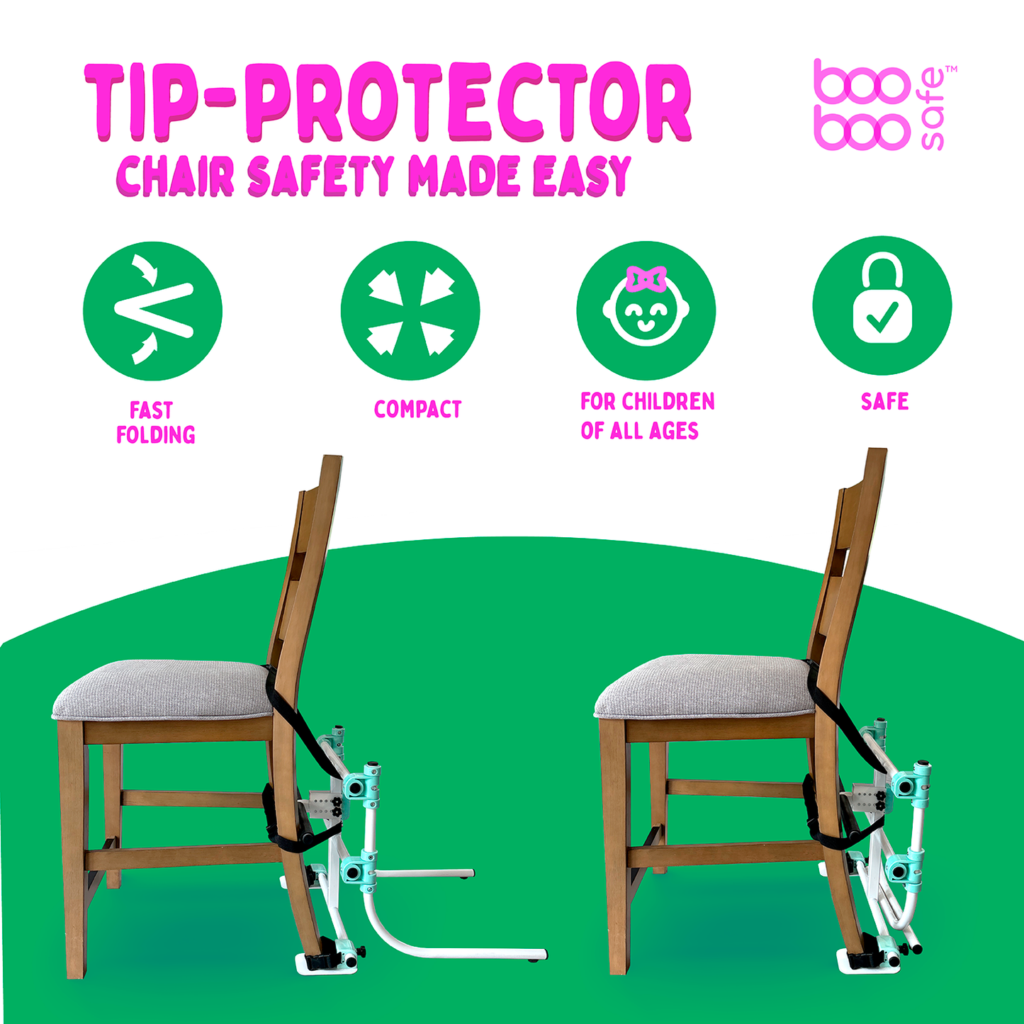 Tip Protector for Chairs - Anti-Tip Chair Safety Device for Children - Anti-Tip Furniture, Safety Device for Toddlers and Seniors - Prevent Chair Tipping for Safe Seating